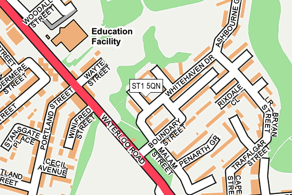 ST1 5QN map - OS OpenMap – Local (Ordnance Survey)