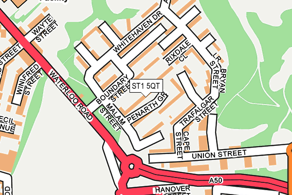 ST1 5QT map - OS OpenMap – Local (Ordnance Survey)