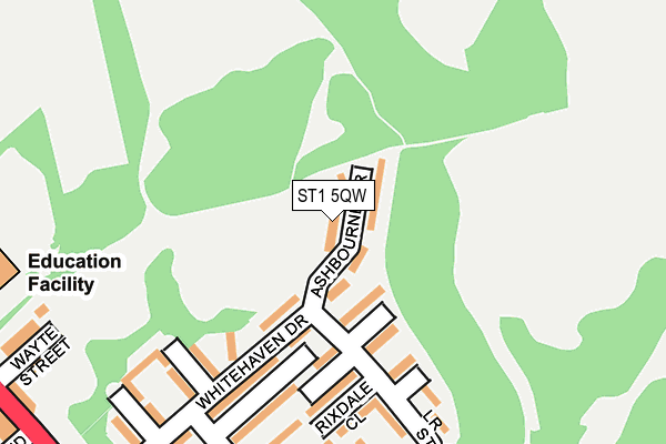 ST1 5QW map - OS OpenMap – Local (Ordnance Survey)