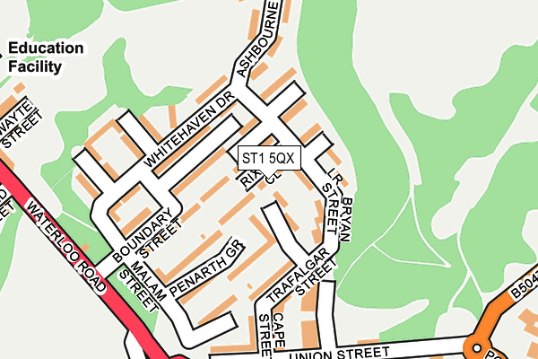 ST1 5QX map - OS OpenMap – Local (Ordnance Survey)