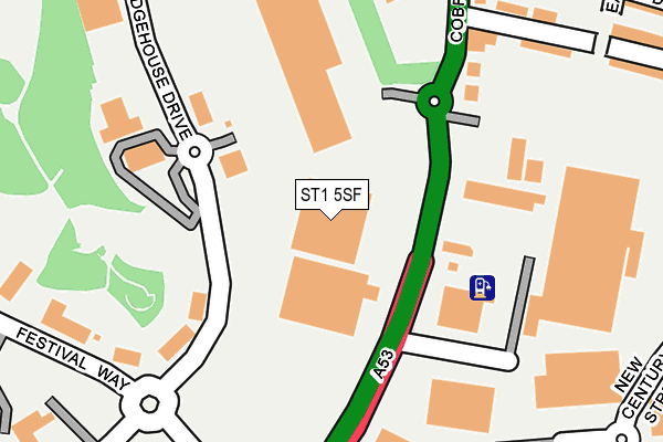 ST1 5SF map - OS OpenMap – Local (Ordnance Survey)