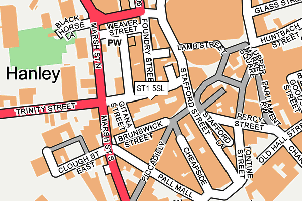 ST1 5SL map - OS OpenMap – Local (Ordnance Survey)