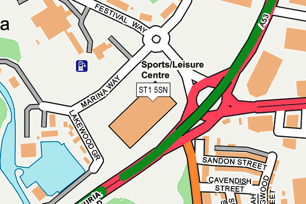 ST1 5SN map - OS OpenMap – Local (Ordnance Survey)