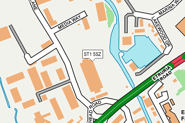 ST1 5SZ map - OS OpenMap – Local (Ordnance Survey)