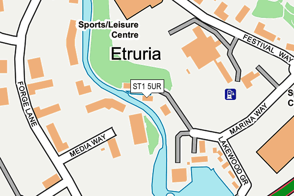 ST1 5UR map - OS OpenMap – Local (Ordnance Survey)