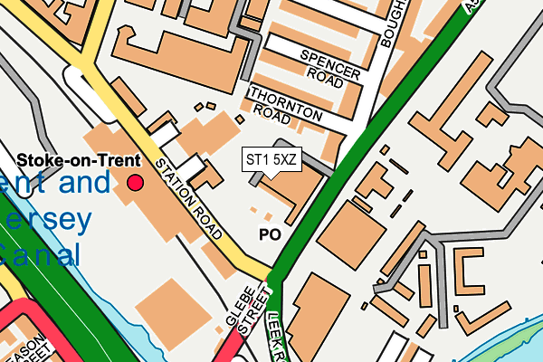 ST1 5XZ map - OS OpenMap – Local (Ordnance Survey)