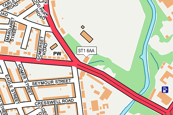 ST1 6AA map - OS OpenMap – Local (Ordnance Survey)