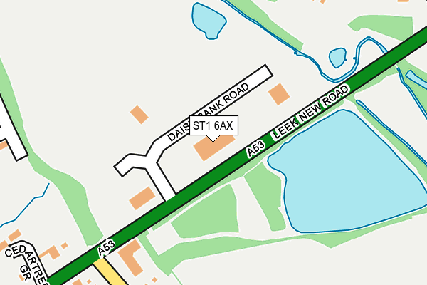 ST1 6AX map - OS OpenMap – Local (Ordnance Survey)
