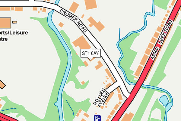 ST1 6AY map - OS OpenMap – Local (Ordnance Survey)