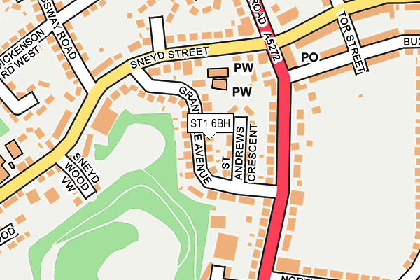 ST1 6BH map - OS OpenMap – Local (Ordnance Survey)