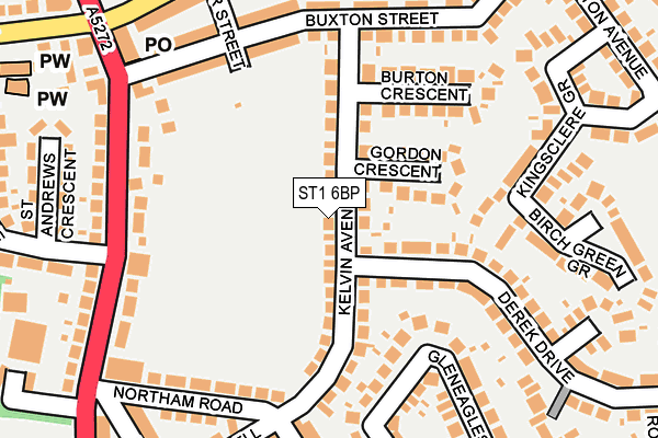 ST1 6BP map - OS OpenMap – Local (Ordnance Survey)