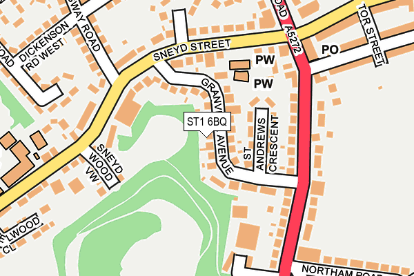 ST1 6BQ map - OS OpenMap – Local (Ordnance Survey)