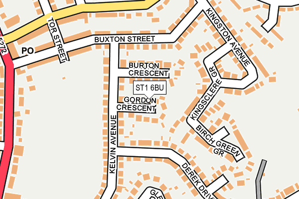 ST1 6BU map - OS OpenMap – Local (Ordnance Survey)
