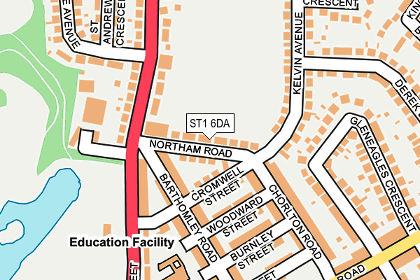 ST1 6DA map - OS OpenMap – Local (Ordnance Survey)