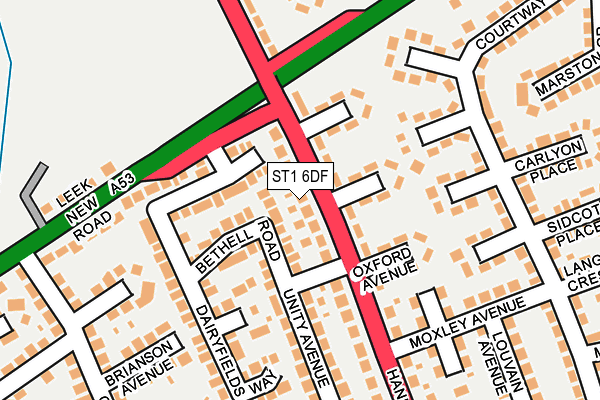 ST1 6DF map - OS OpenMap – Local (Ordnance Survey)