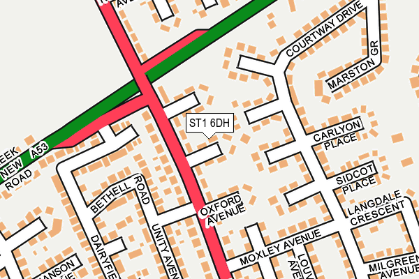 ST1 6DH map - OS OpenMap – Local (Ordnance Survey)