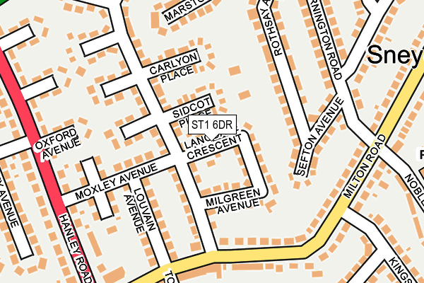 ST1 6DR map - OS OpenMap – Local (Ordnance Survey)