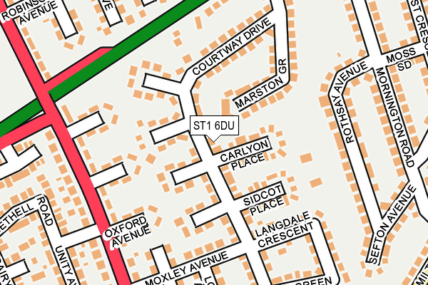 ST1 6DU map - OS OpenMap – Local (Ordnance Survey)