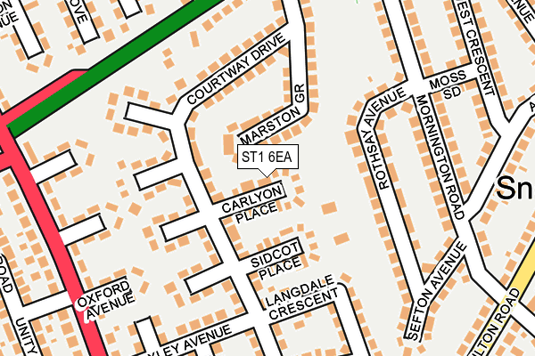 ST1 6EA map - OS OpenMap – Local (Ordnance Survey)