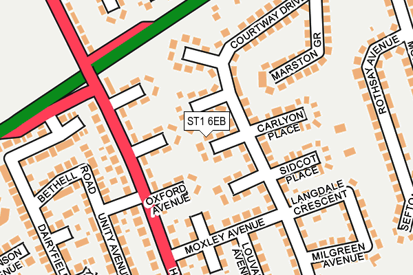ST1 6EB map - OS OpenMap – Local (Ordnance Survey)