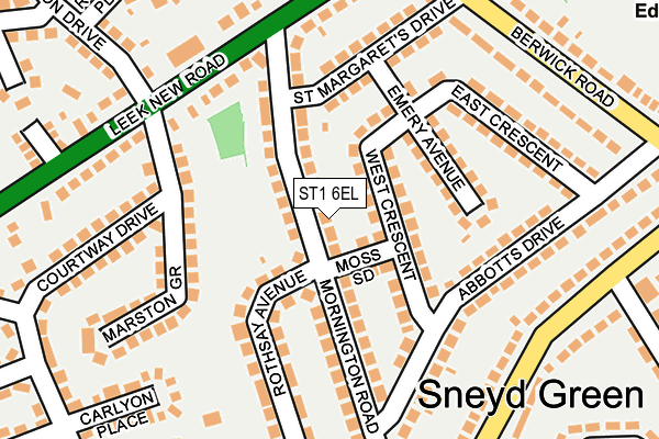 ST1 6EL map - OS OpenMap – Local (Ordnance Survey)
