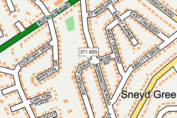ST1 6EN map - OS OpenMap – Local (Ordnance Survey)