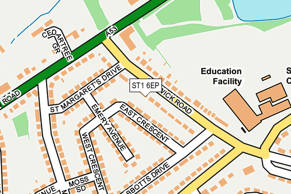 ST1 6EP map - OS OpenMap – Local (Ordnance Survey)