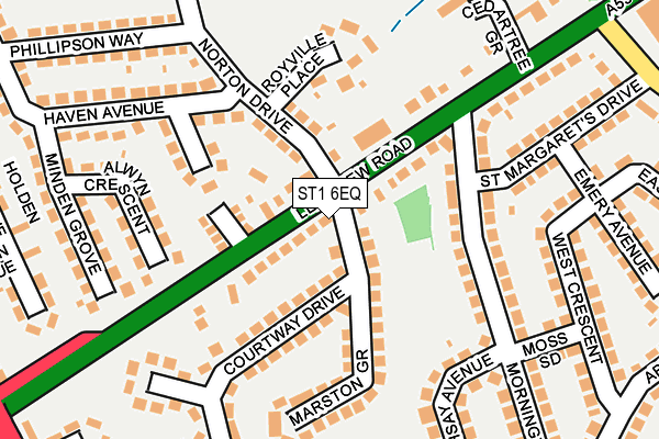 ST1 6EQ map - OS OpenMap – Local (Ordnance Survey)
