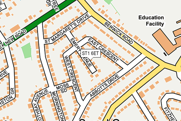ST1 6ET map - OS OpenMap – Local (Ordnance Survey)
