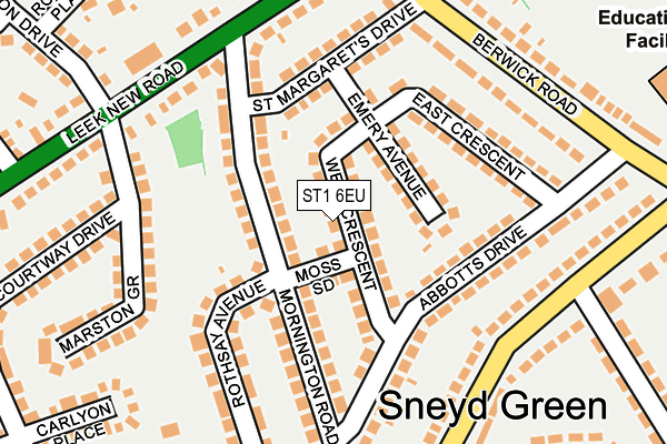 ST1 6EU map - OS OpenMap – Local (Ordnance Survey)