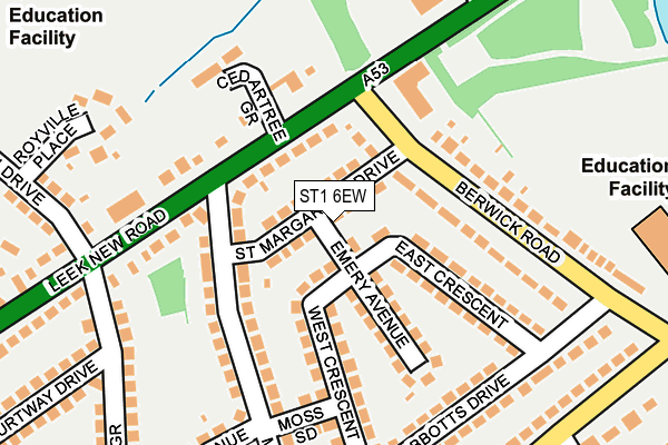 ST1 6EW map - OS OpenMap – Local (Ordnance Survey)