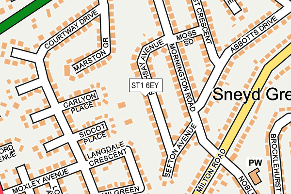 ST1 6EY map - OS OpenMap – Local (Ordnance Survey)