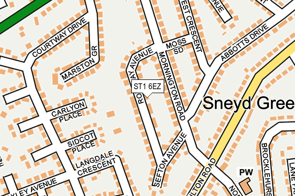 ST1 6EZ map - OS OpenMap – Local (Ordnance Survey)