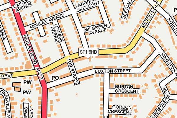 ST1 6HD map - OS OpenMap – Local (Ordnance Survey)