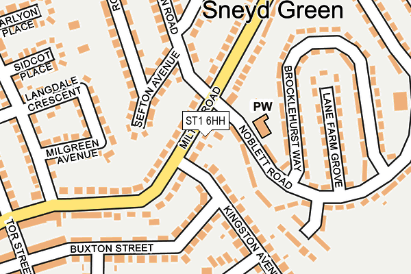 ST1 6HH map - OS OpenMap – Local (Ordnance Survey)