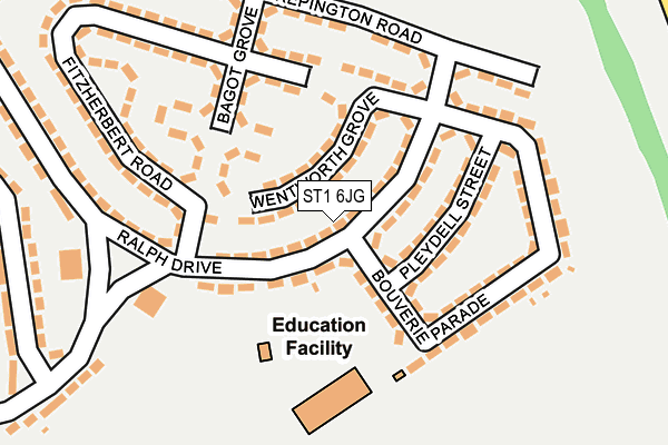 ST1 6JG map - OS OpenMap – Local (Ordnance Survey)