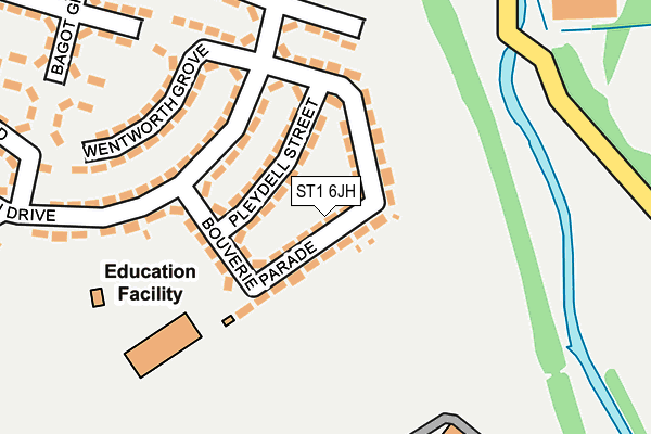 ST1 6JH map - OS OpenMap – Local (Ordnance Survey)