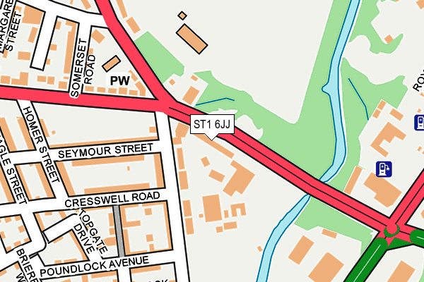ST1 6JJ map - OS OpenMap – Local (Ordnance Survey)
