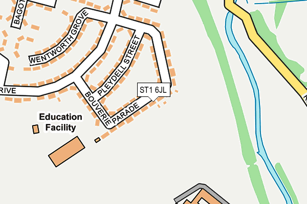 ST1 6JL map - OS OpenMap – Local (Ordnance Survey)