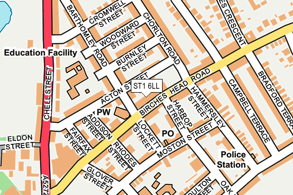 ST1 6LL map - OS OpenMap – Local (Ordnance Survey)