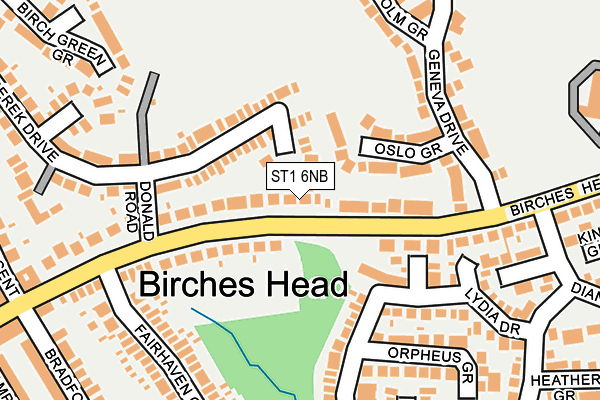 ST1 6NB map - OS OpenMap – Local (Ordnance Survey)