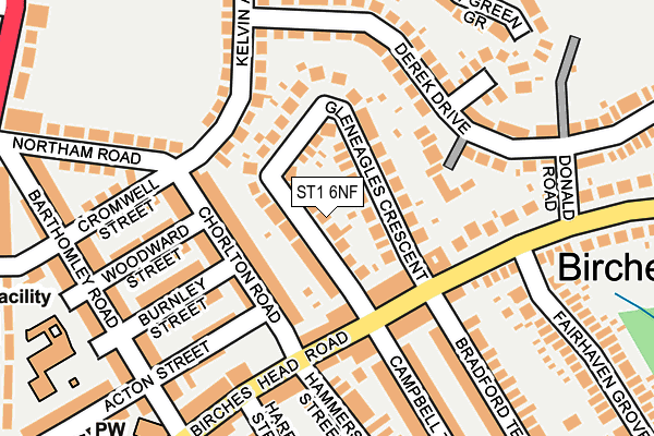 ST1 6NF map - OS OpenMap – Local (Ordnance Survey)