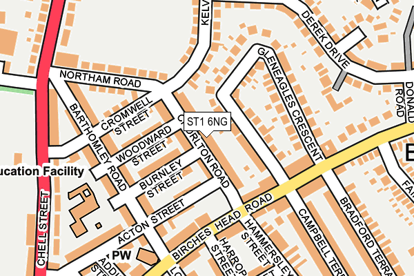 ST1 6NG map - OS OpenMap – Local (Ordnance Survey)