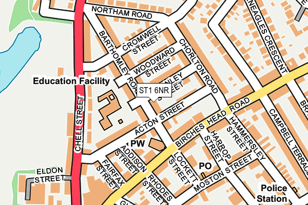 ST1 6NR map - OS OpenMap – Local (Ordnance Survey)