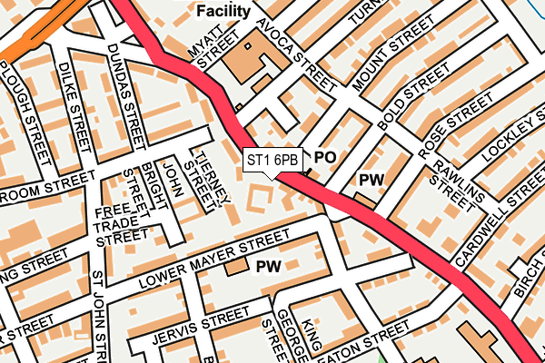 ST1 6PB map - OS OpenMap – Local (Ordnance Survey)