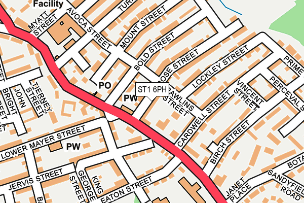 ST1 6PH map - OS OpenMap – Local (Ordnance Survey)