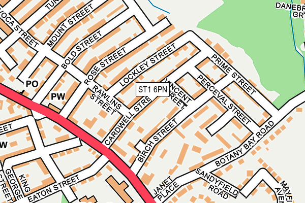 ST1 6PN map - OS OpenMap – Local (Ordnance Survey)
