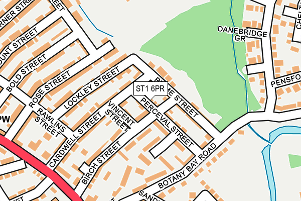 ST1 6PR map - OS OpenMap – Local (Ordnance Survey)