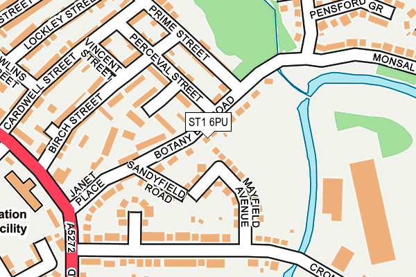 ST1 6PU map - OS OpenMap – Local (Ordnance Survey)