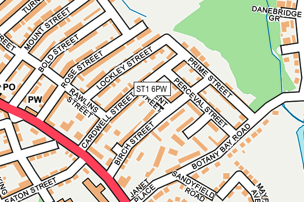 ST1 6PW map - OS OpenMap – Local (Ordnance Survey)
